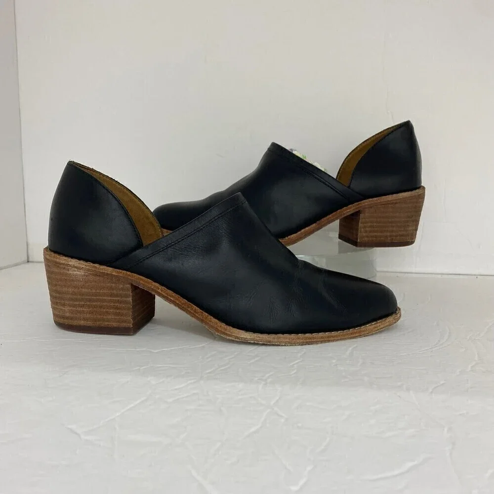 Madewell Women's The Brady Lowcut Ankle Booties Black Leather Size 7.5